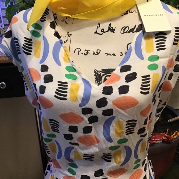 NWT Anthropologie PEPALOVES Watercolor Funky Print Dress - Picture 5 of 6